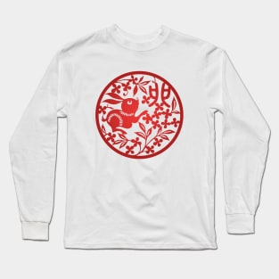 Chinese Zodiac ver.2 Rabbit in Red Long Sleeve T-Shirt